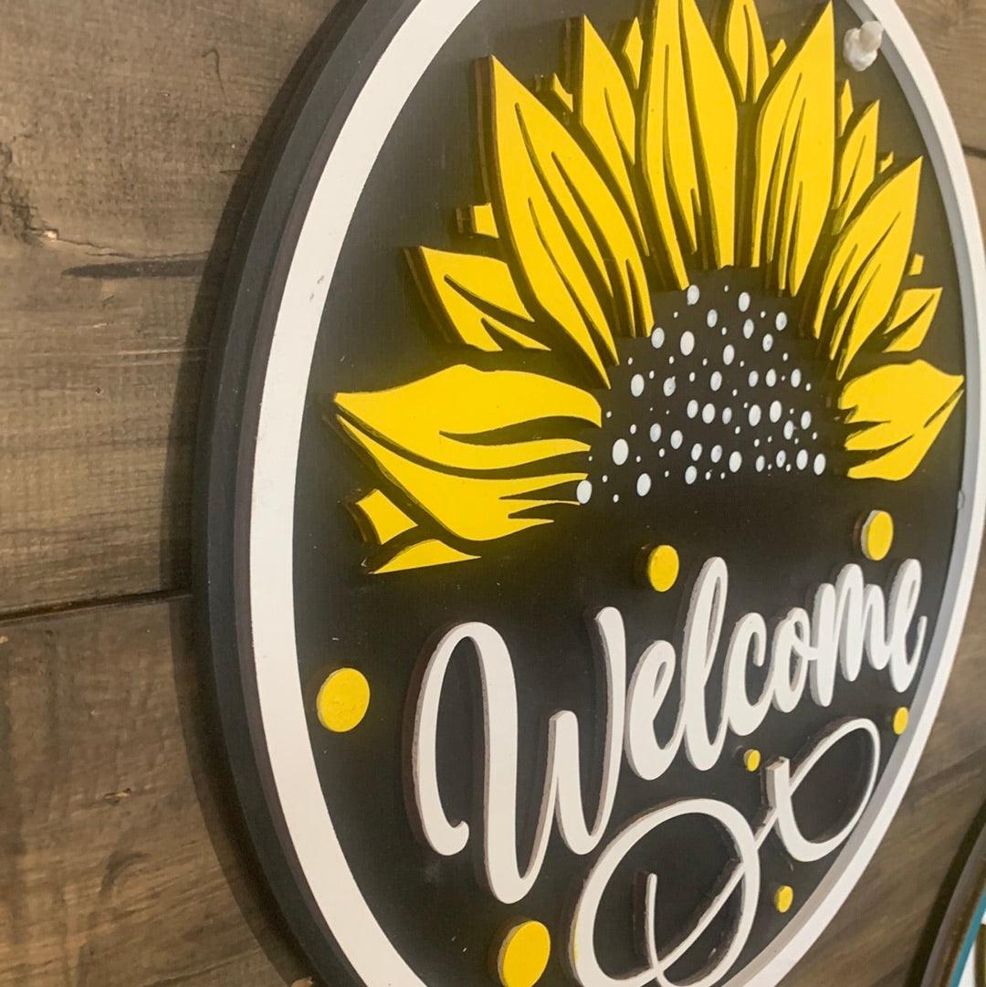 Welcome Simple Sunflower Door hanger - Northern Heart Designs