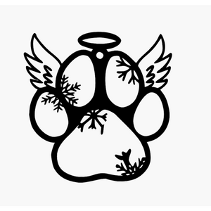 Angel Paw Print With Wings - Northern Heart Designs