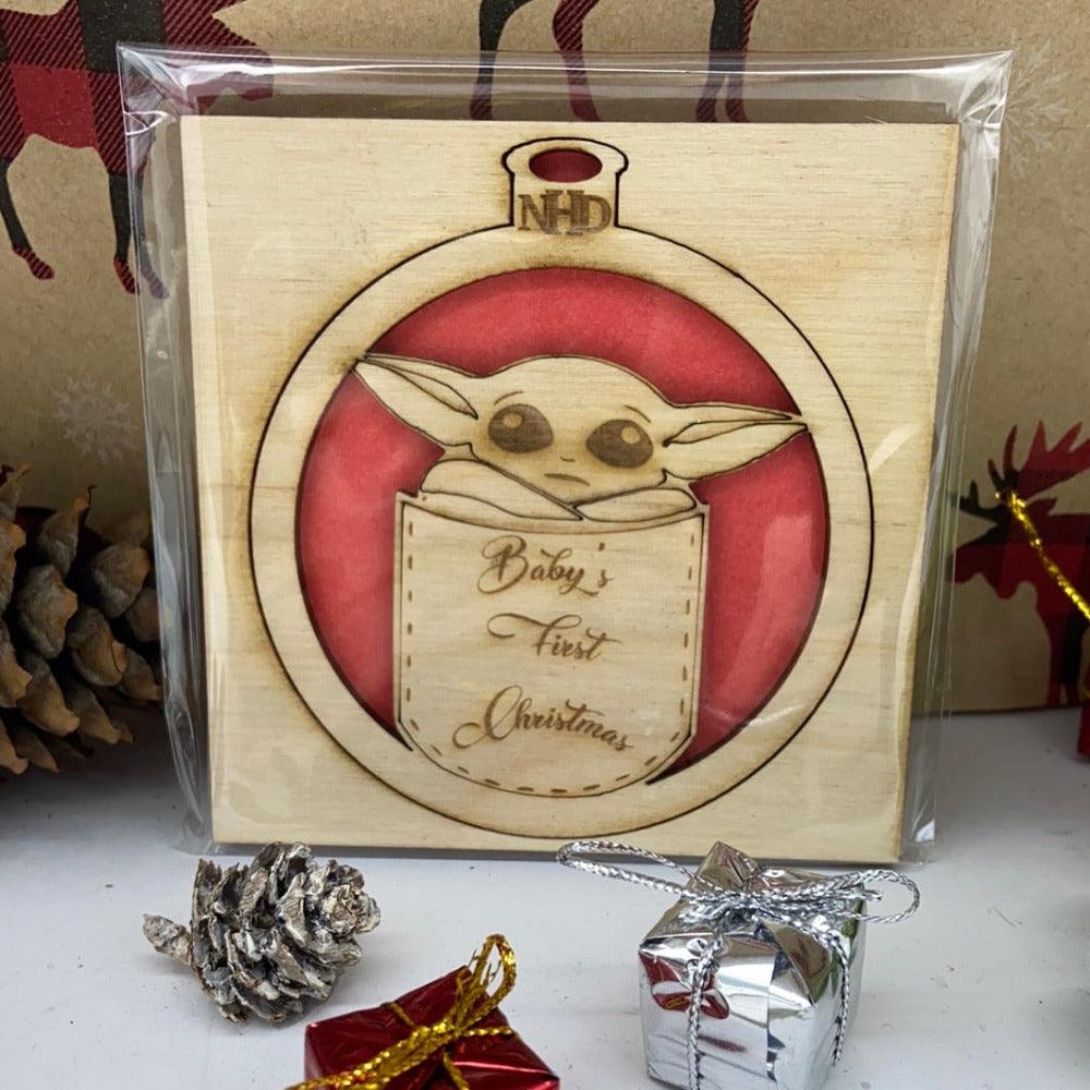 Baby's first Christmas yoda Ornament - Northern Heart Designs