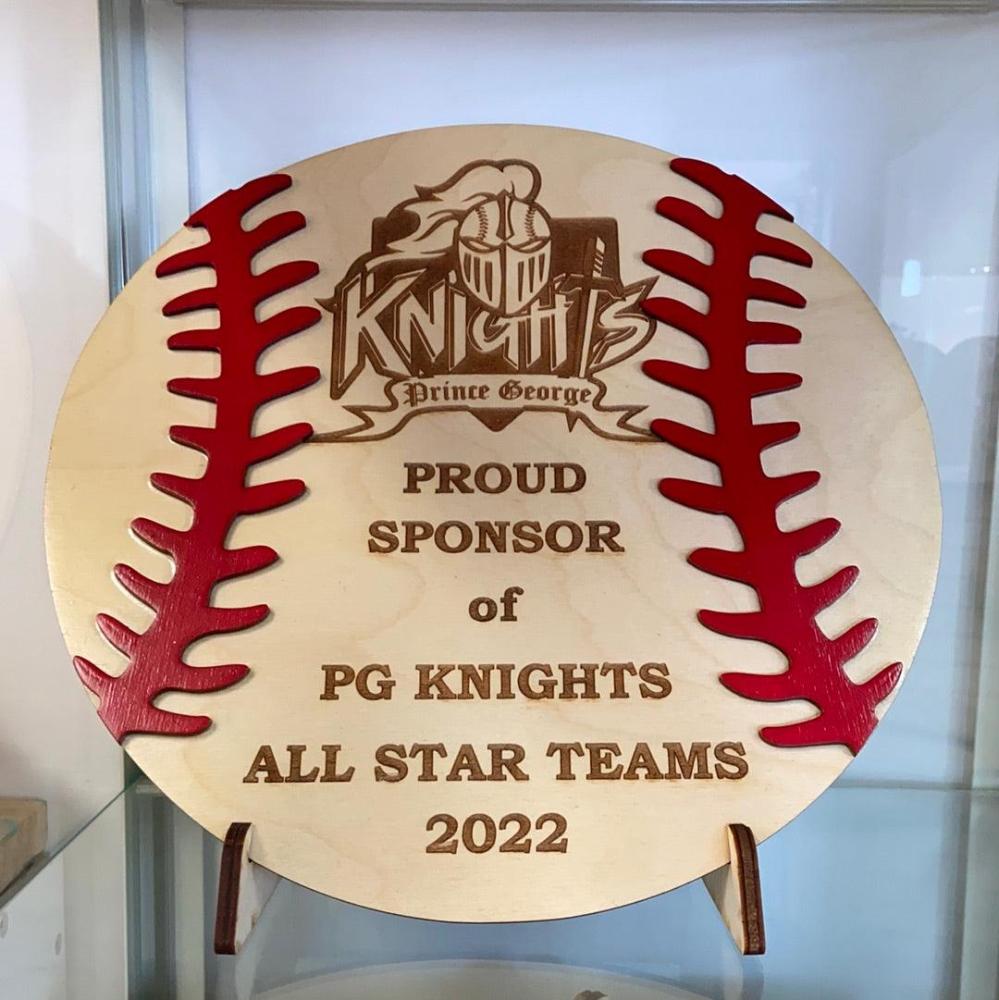 Baseball award with logo and name options - Northern Heart Designs