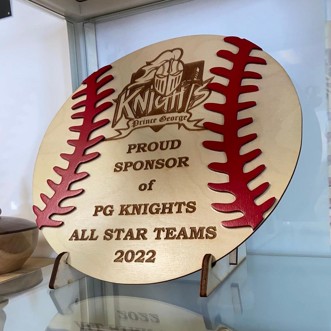 Baseball award with logo and name options - Northern Heart Designs