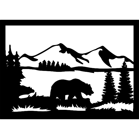 Bear in the Mountains Scene - Northern Heart Designs