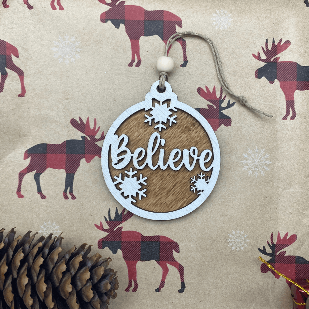 Believe Ornament - Northern Heart Designs