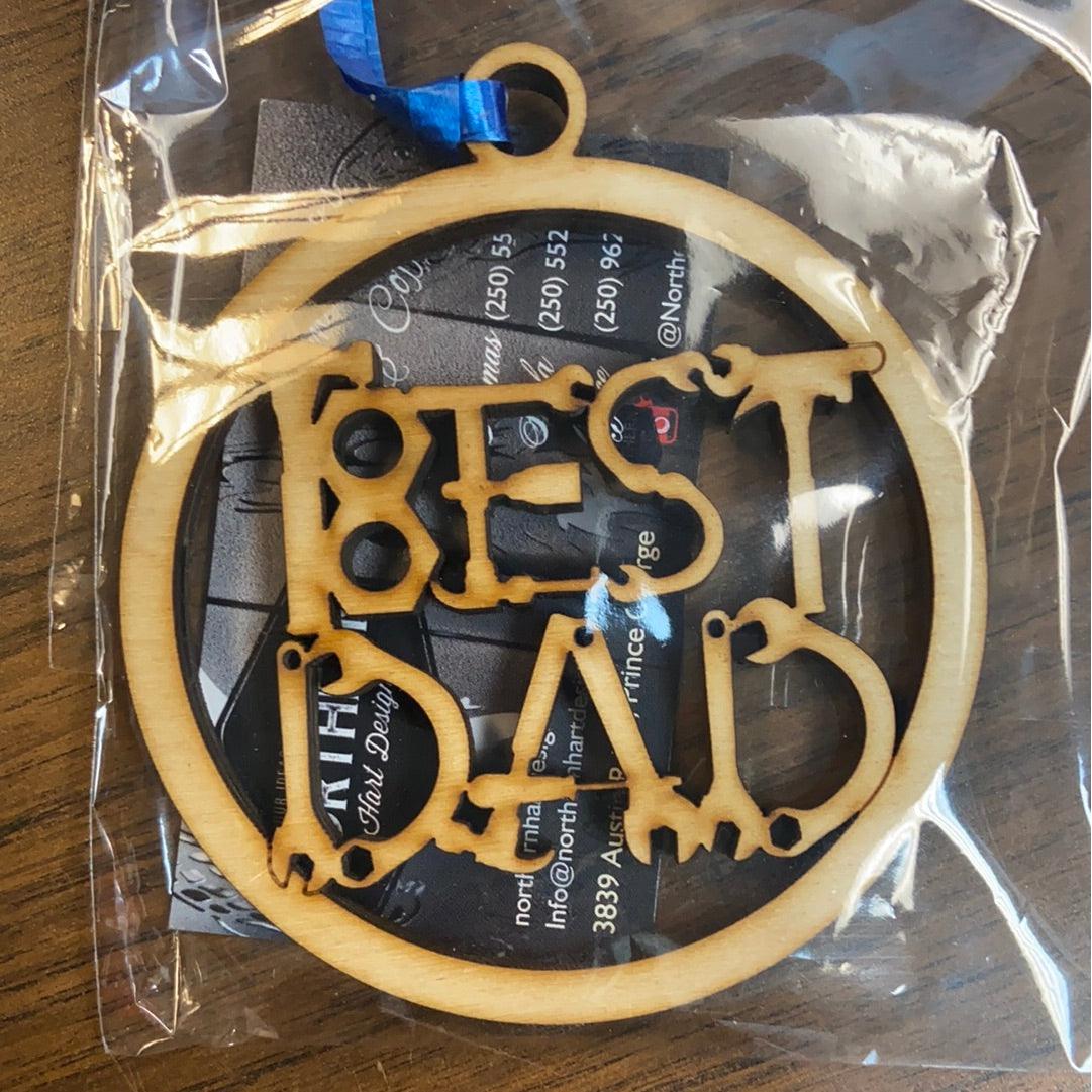 Best dad ornament with tools - Northern Heart Designs