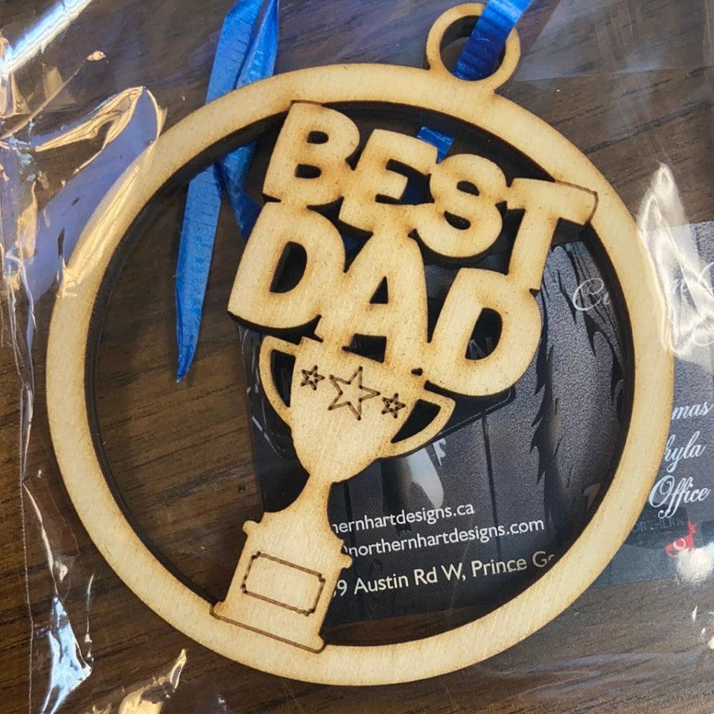 Best dad trophy ornament - Northern Heart Designs