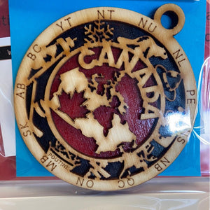 Canada w/provinces ornament - Northern Heart Designs