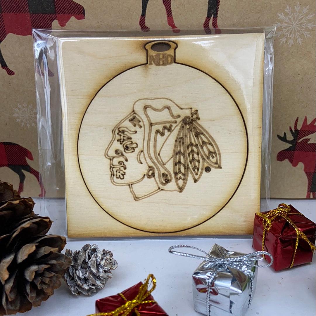 Chicago Blackhawks ornament - Northern Heart Designs