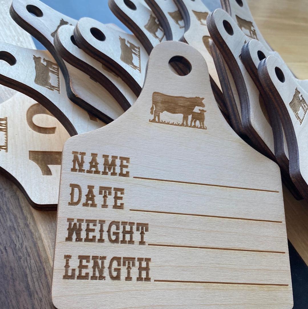 Cow Tag Baby Milestone - Northern Heart Designs