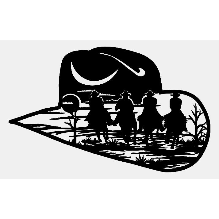 Cowboy Hat With Cowboys - Northern Heart Designs