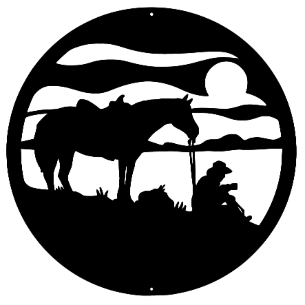 Cowboy With Horse - Northern Heart Designs