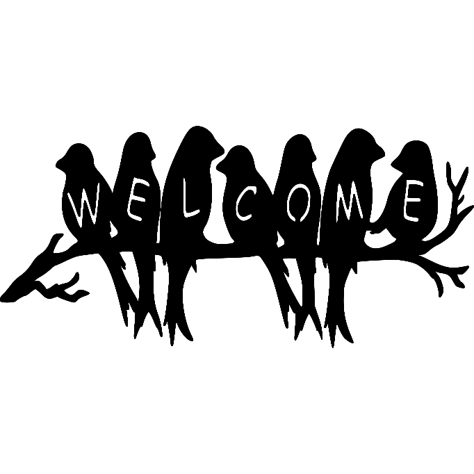 Crows on a branch with Welcome - Northern Heart Designs