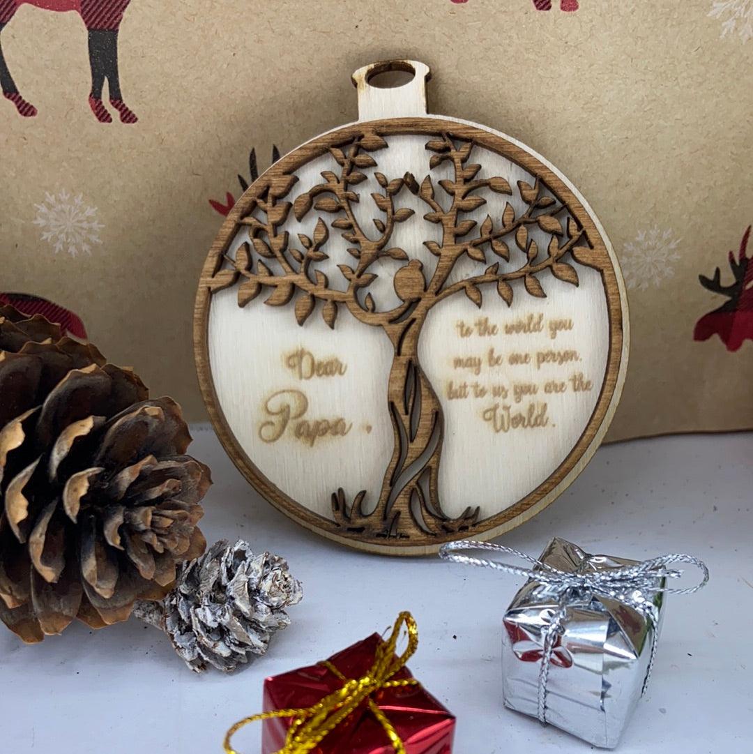 Dear papa Christmas ornament - Northern Heart Designs