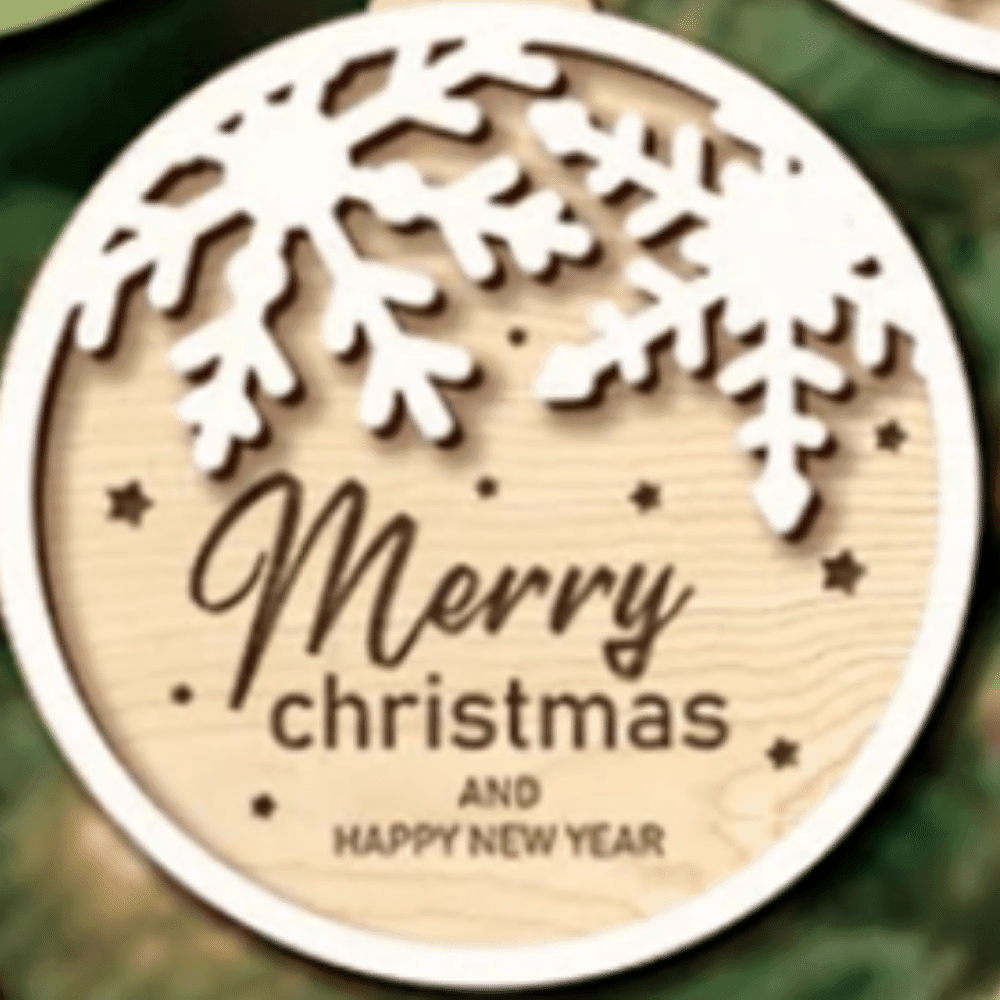 DIY ornament with Merry Christmas - Northern Heart Designs