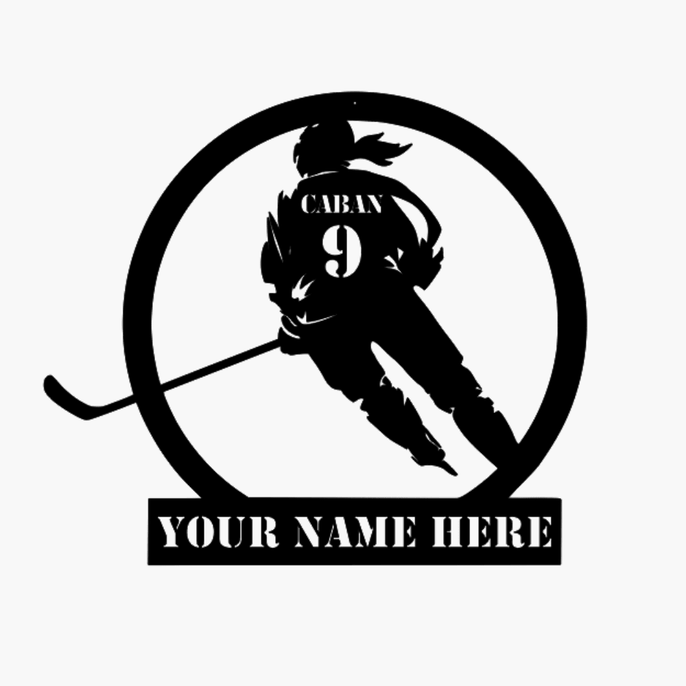 Female Hockey player Monogram