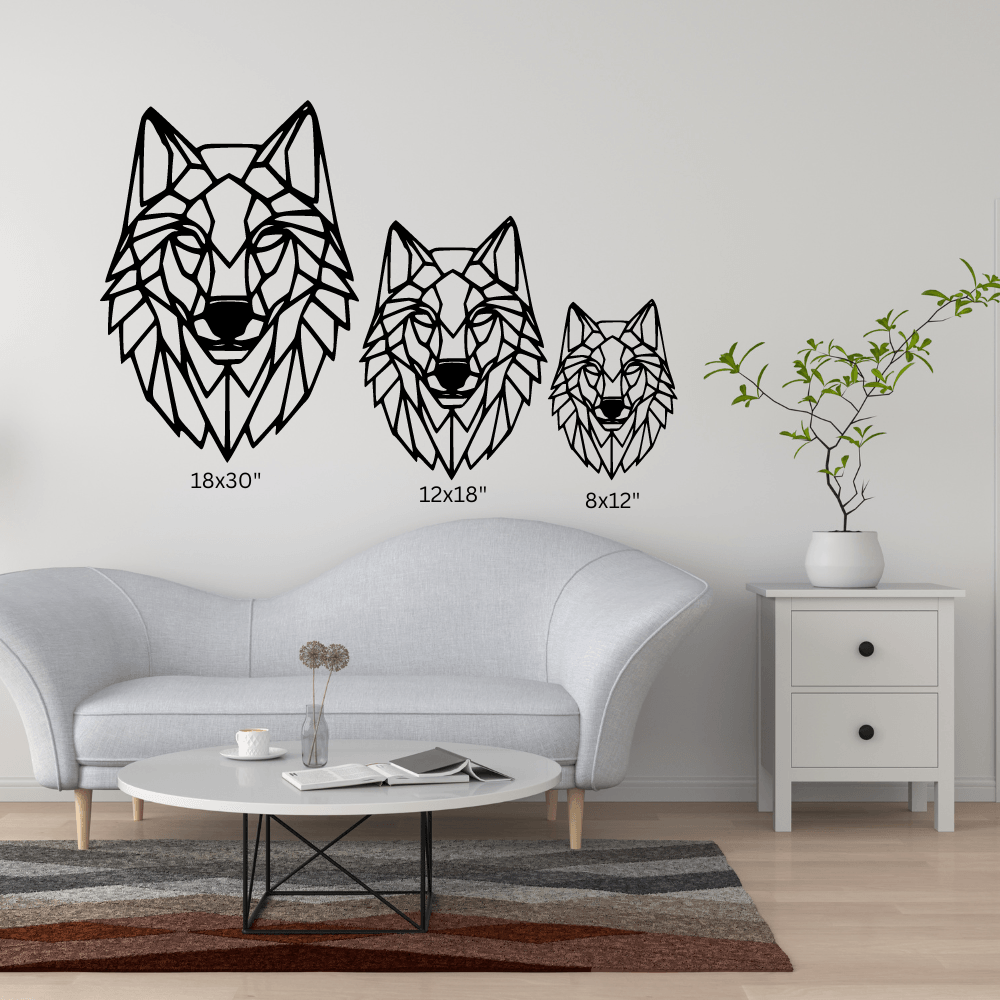 Geometric Wolf Head - Northern Hart Designs