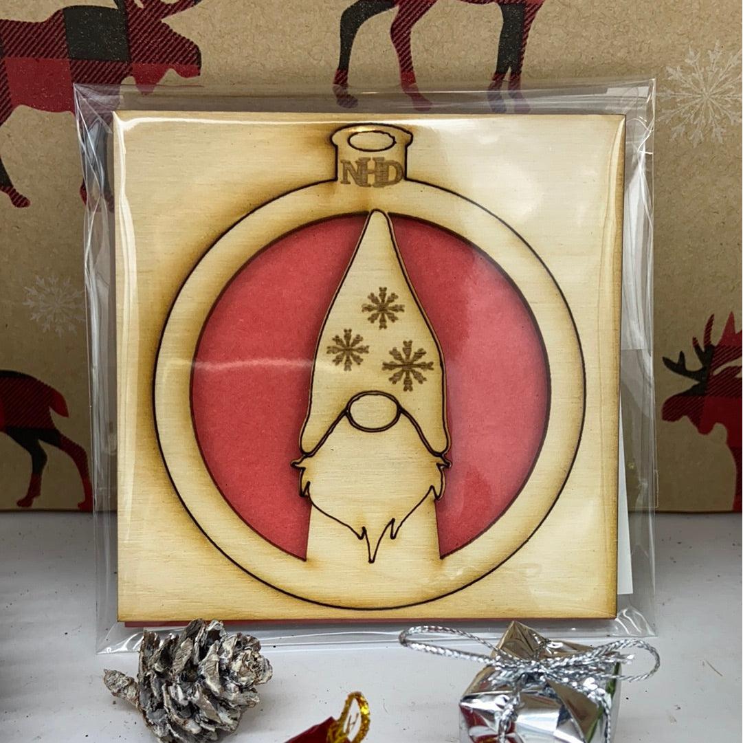gnome w/snowflake hat ornament - Northern Heart Designs