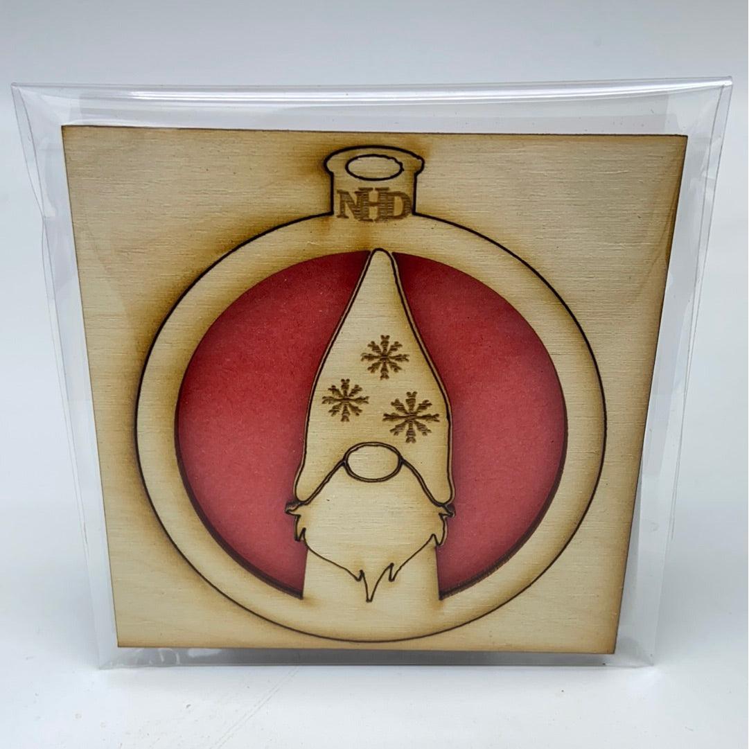 gnome w/snowflake hat ornament - Northern Heart Designs