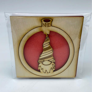 gnome w/stripe hat ornament - Northern Heart Designs