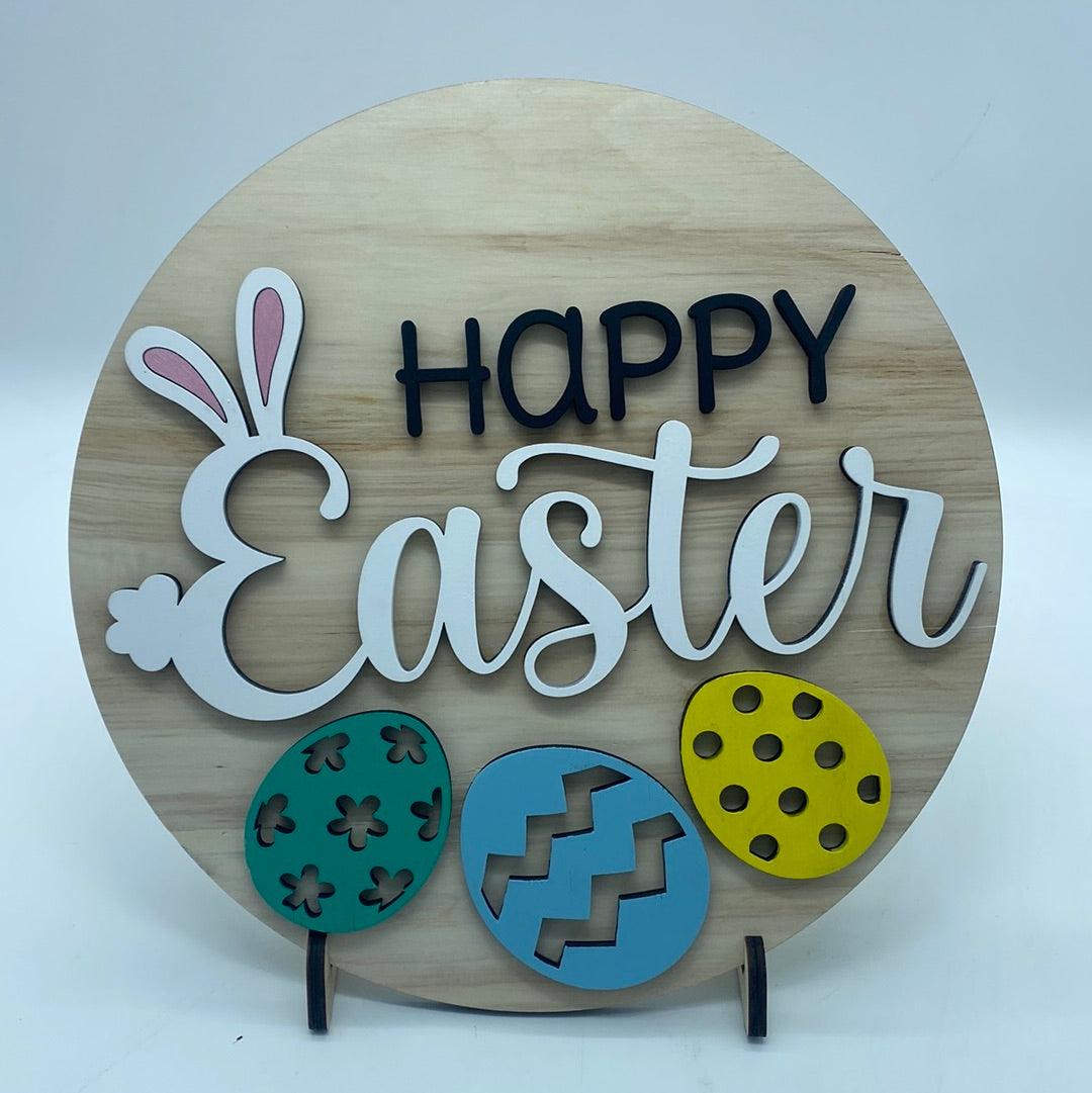 Happy Easter Bunny Eggs Sign - Northern Heart Designs