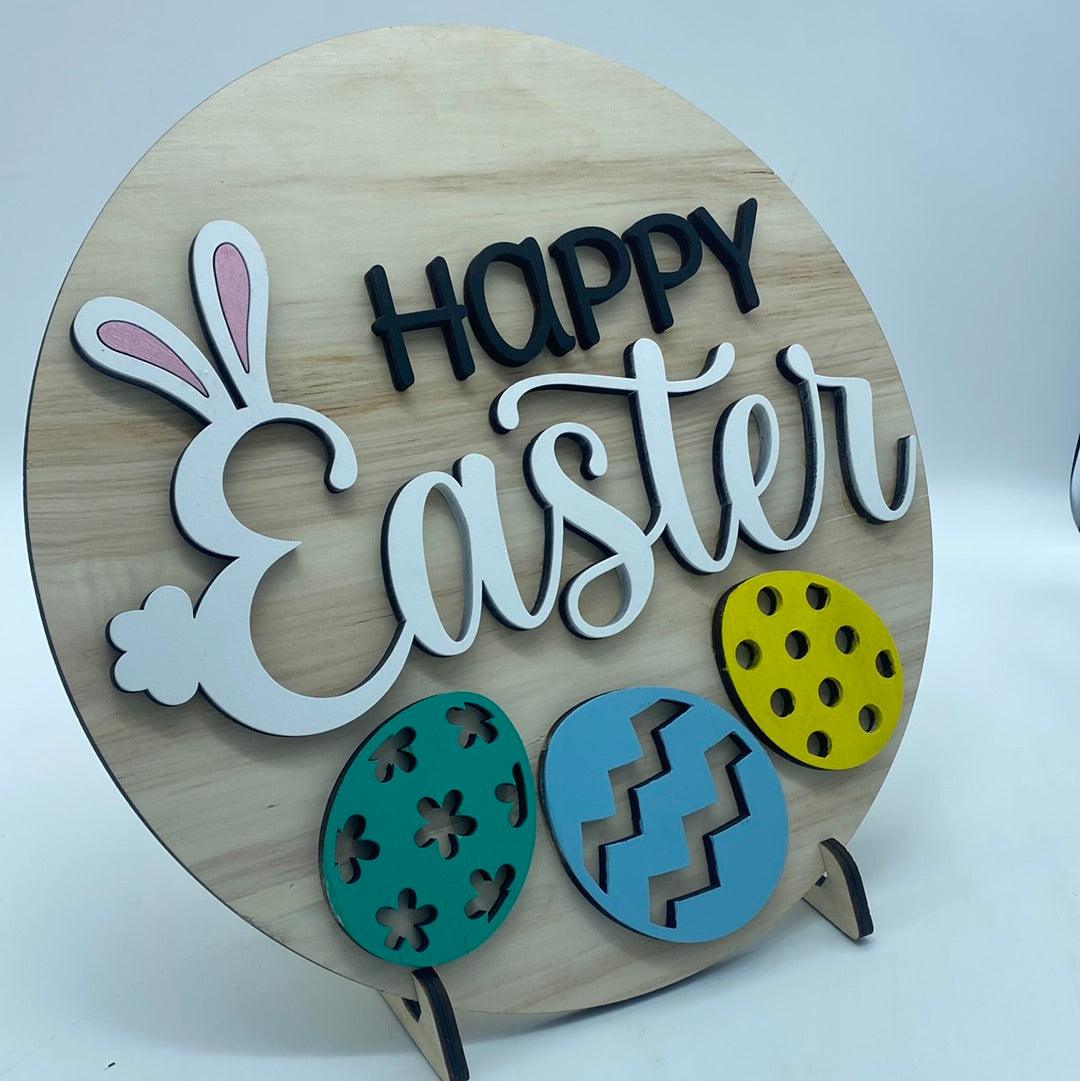 Happy Easter Bunny Eggs Sign - Northern Heart Designs