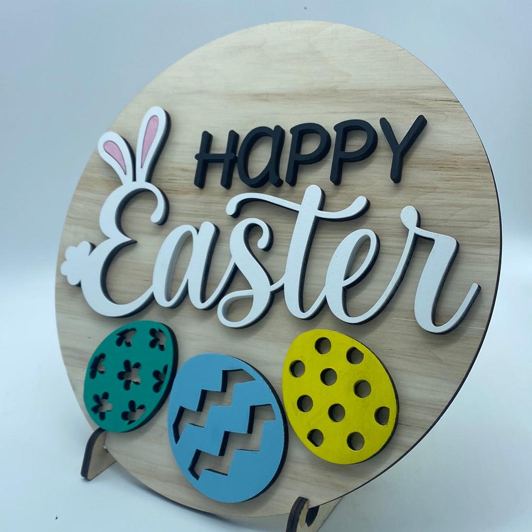 Happy Easter Bunny Eggs Sign - Northern Heart Designs