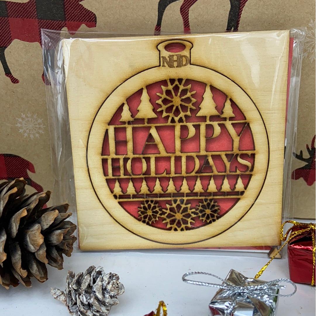 happy holidays ornament - Northern Heart Designs