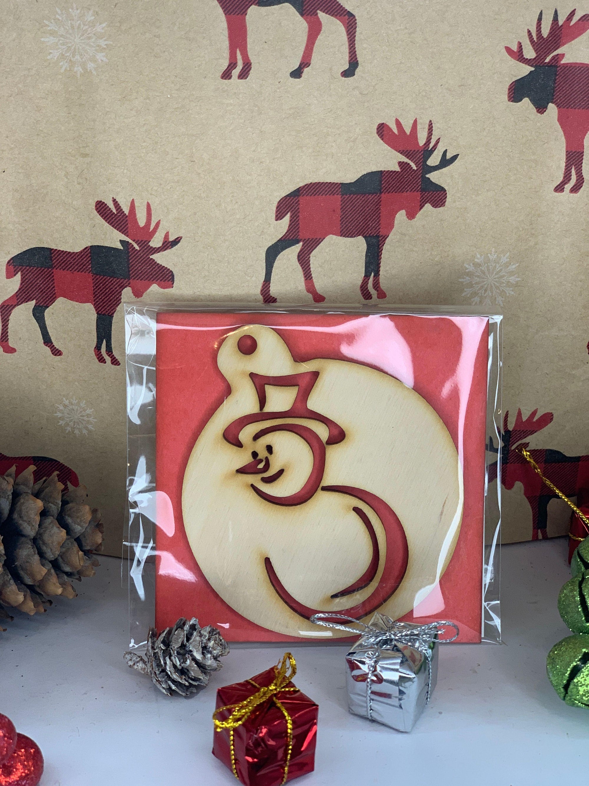 Happy Snowman Ornament - Northern Heart Designs