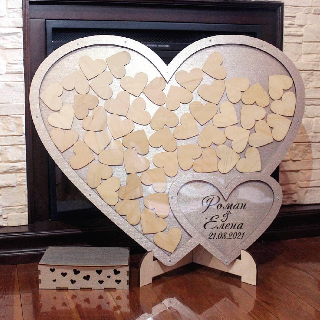 Heart shape wedding guest book - Northern Heart Designs