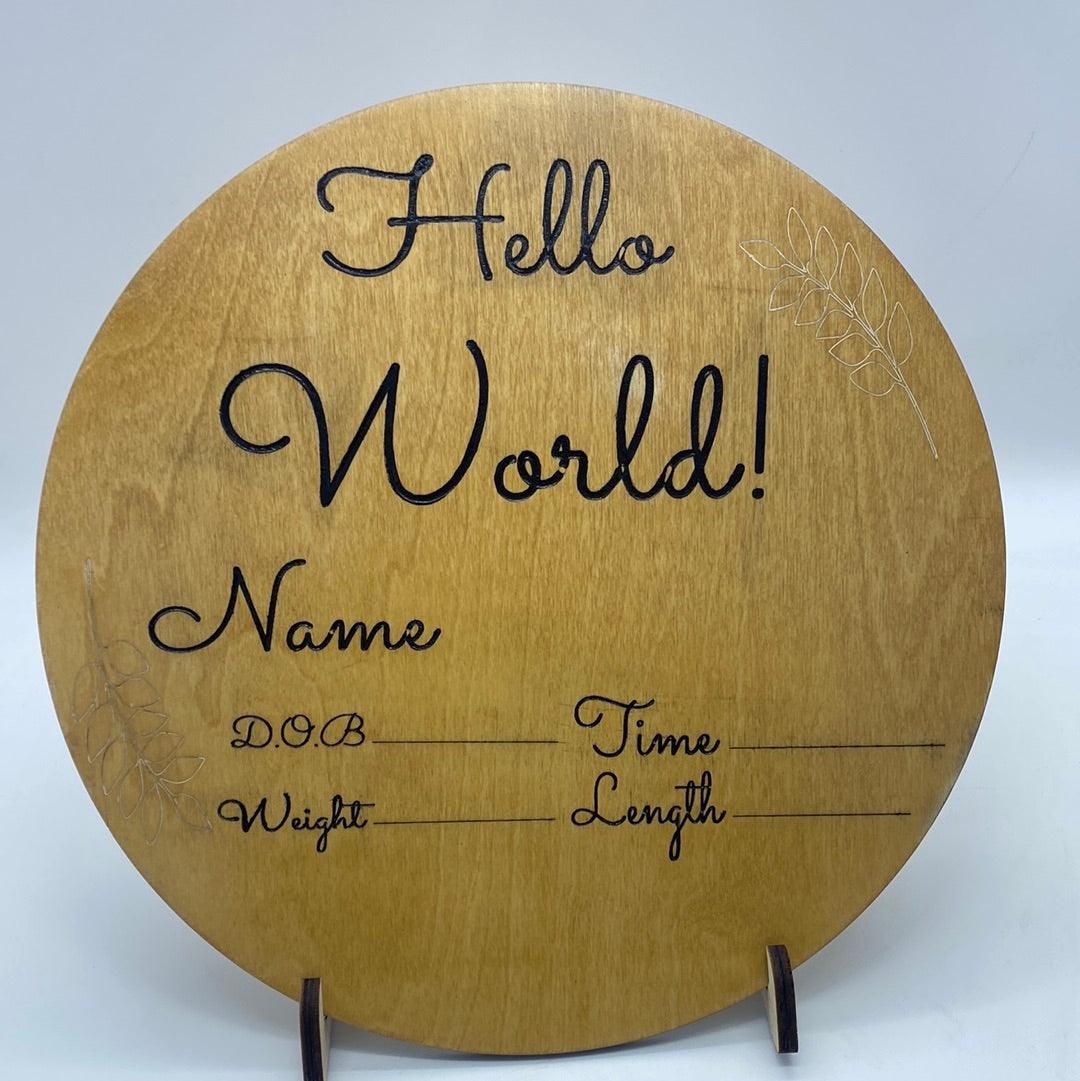 Hello World Baby Announcement - Northern Heart Designs