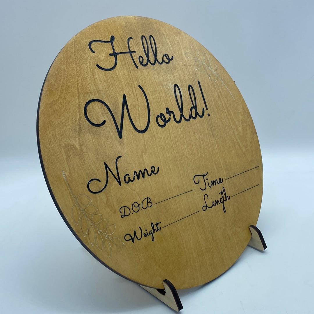 Hello World Baby Announcement - Northern Heart Designs