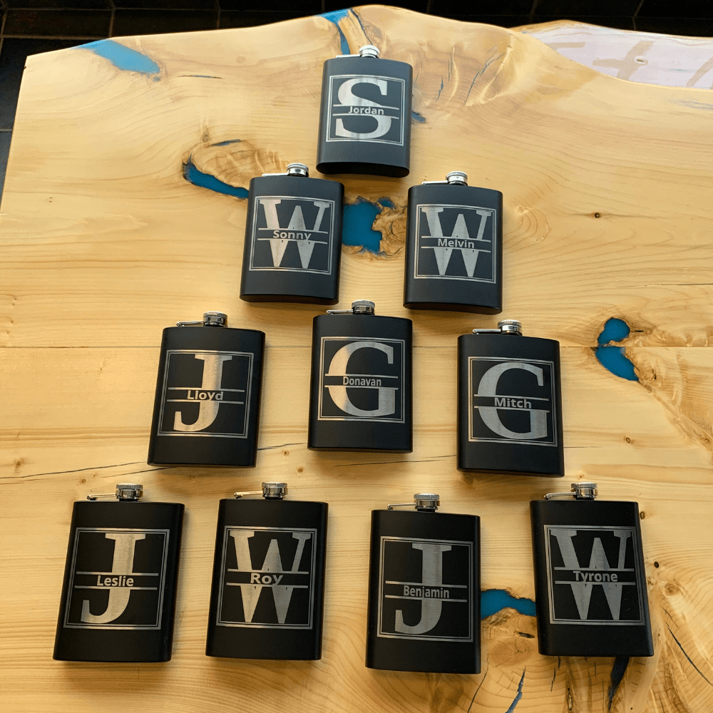 Hip Flask with custom engraving - Northern Hart Designs