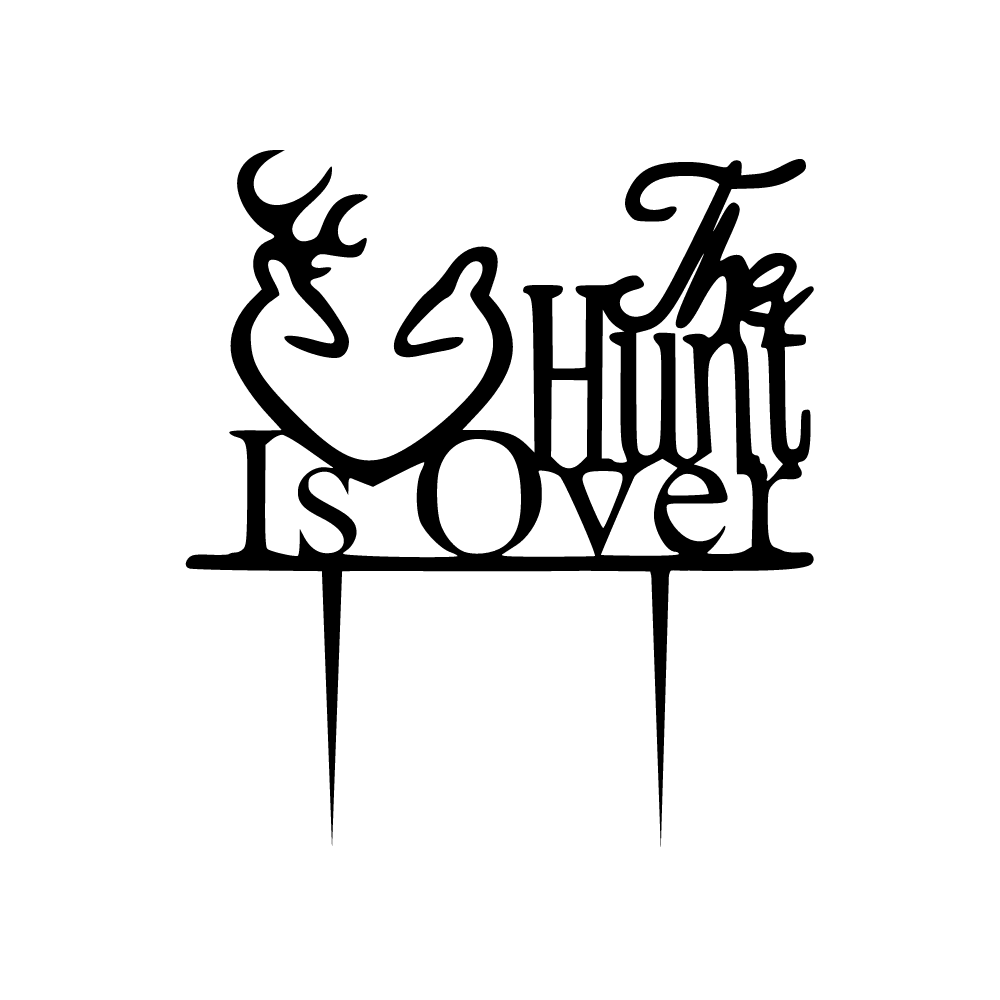 Hunt is over wedding cake topper - Northern Heart Designs