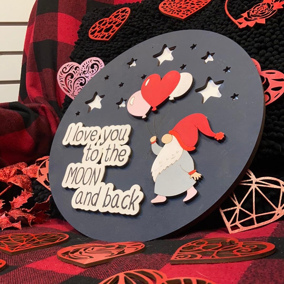 I love you to the moon and back gnome - Northern Heart Designs