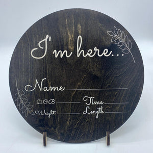 I’m here Fillable Birth Announcement - Northern Heart Designs