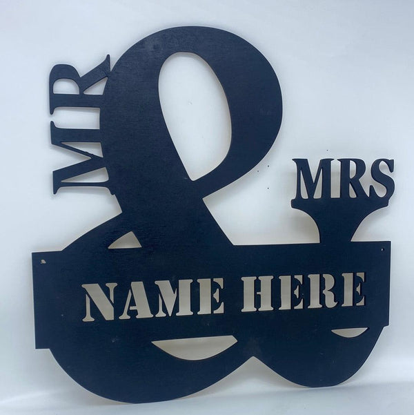Mr. and Mrs. Name Sign - Northern Hart Designs