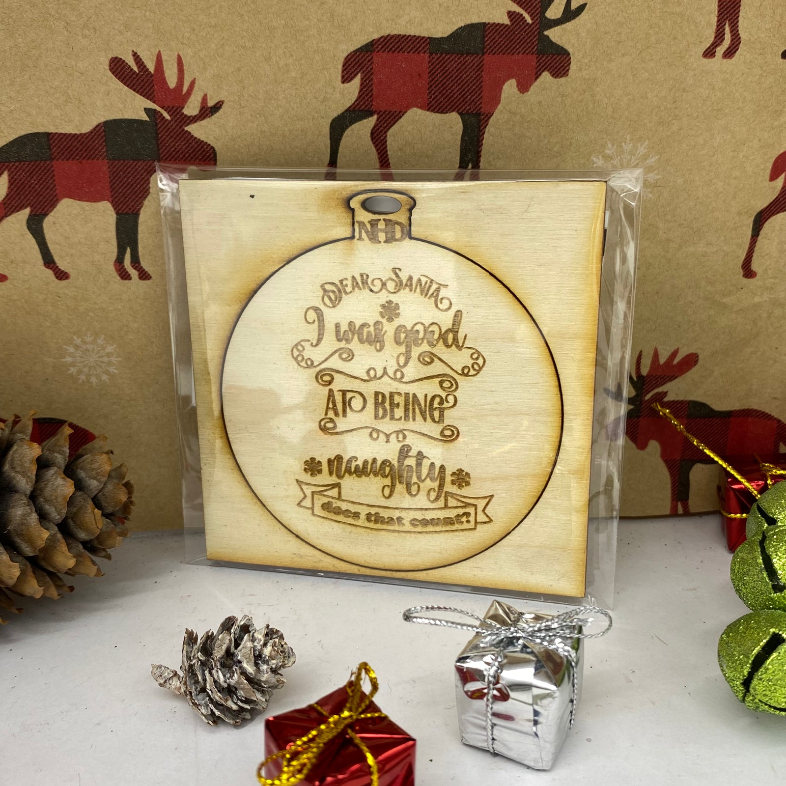 Naughty list ornament - Northern Heart Designs