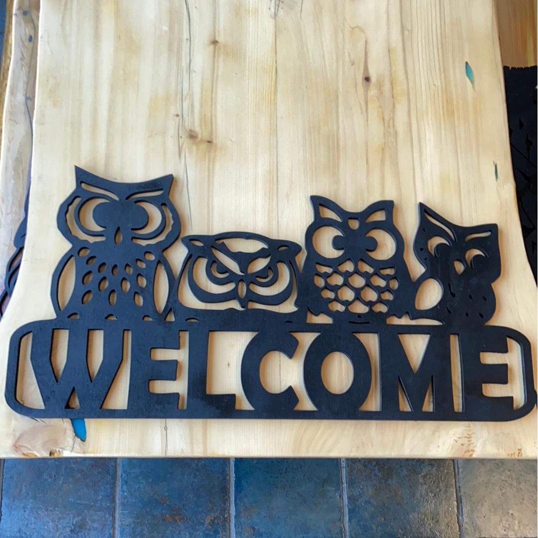 Owl welcome sign - Northern Heart Designs