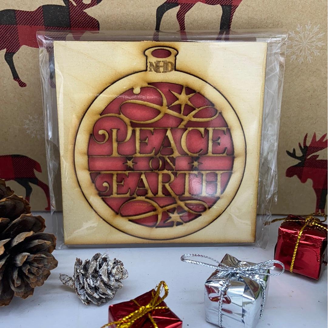 peace on earth ornament - Northern Heart Designs