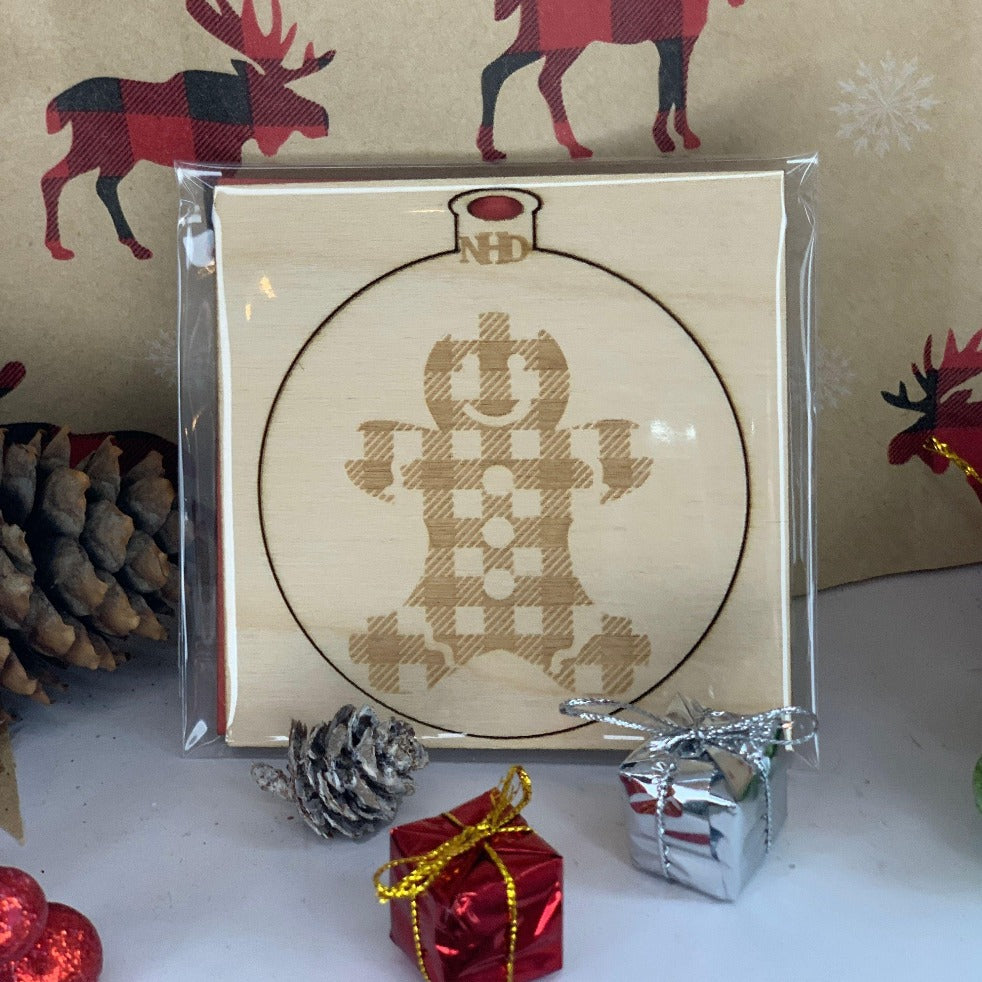 Plaid Gingerbread Ornament - Northern Heart Designs