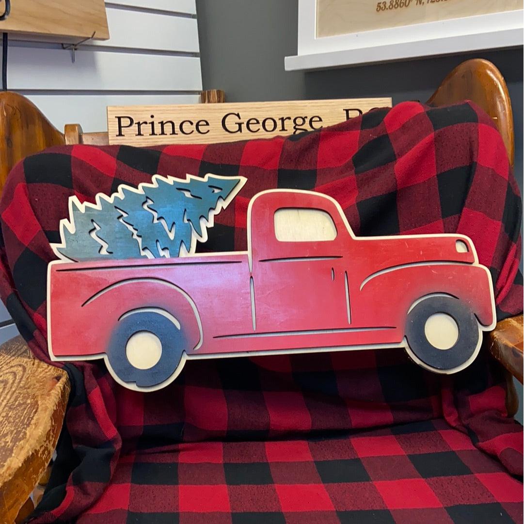 Red truck wall decor - Northern Heart Designs