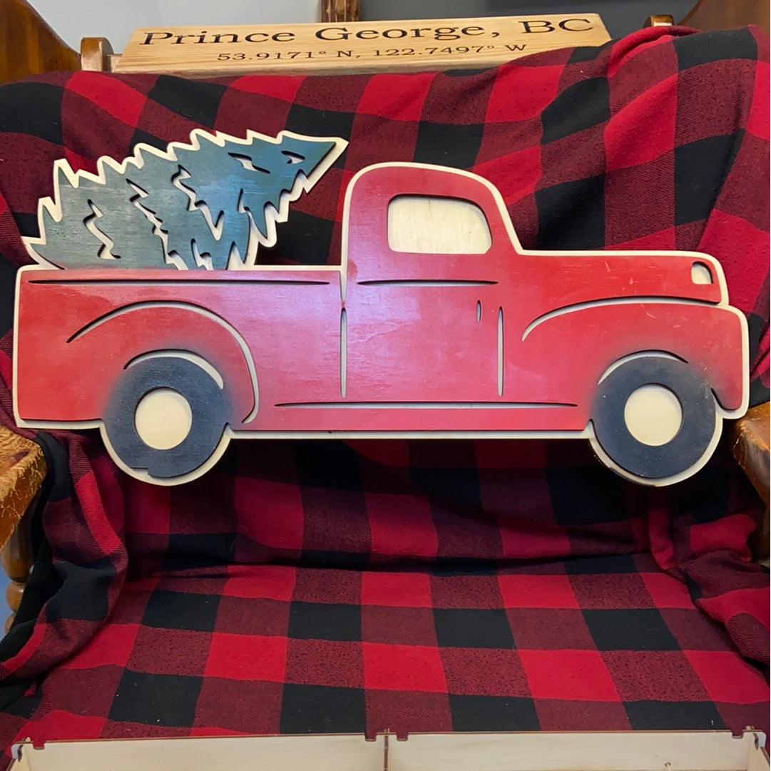 Red truck wall decor - Northern Heart Designs