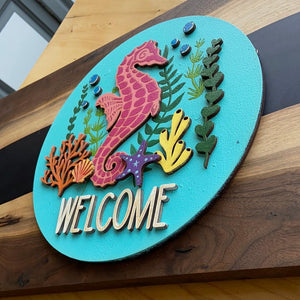 seahorse welcome sign - Northern Heart Designs