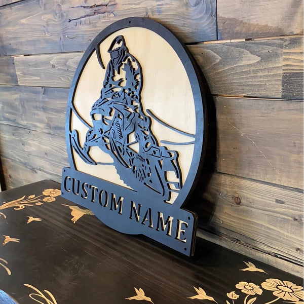 Snowmobile Name Sign | Custom Laser Engraved - Northern Hart Designs
