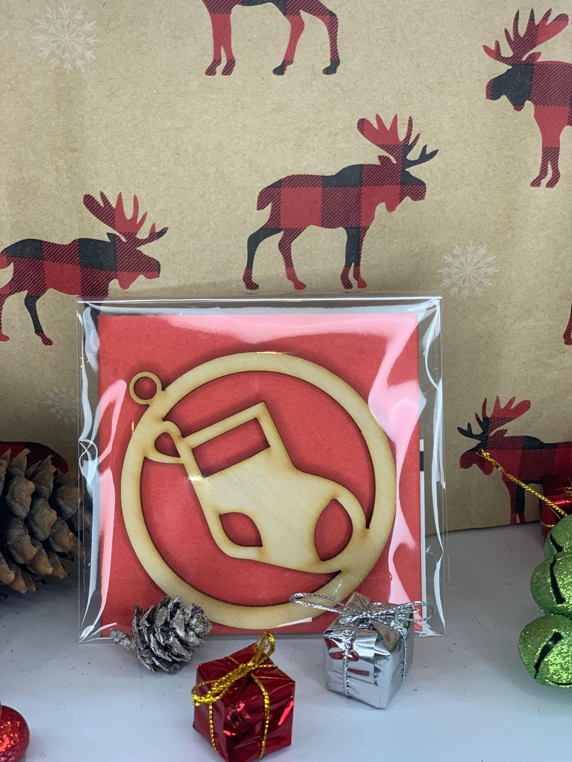Stocking Round Ornament - Northern Heart Designs