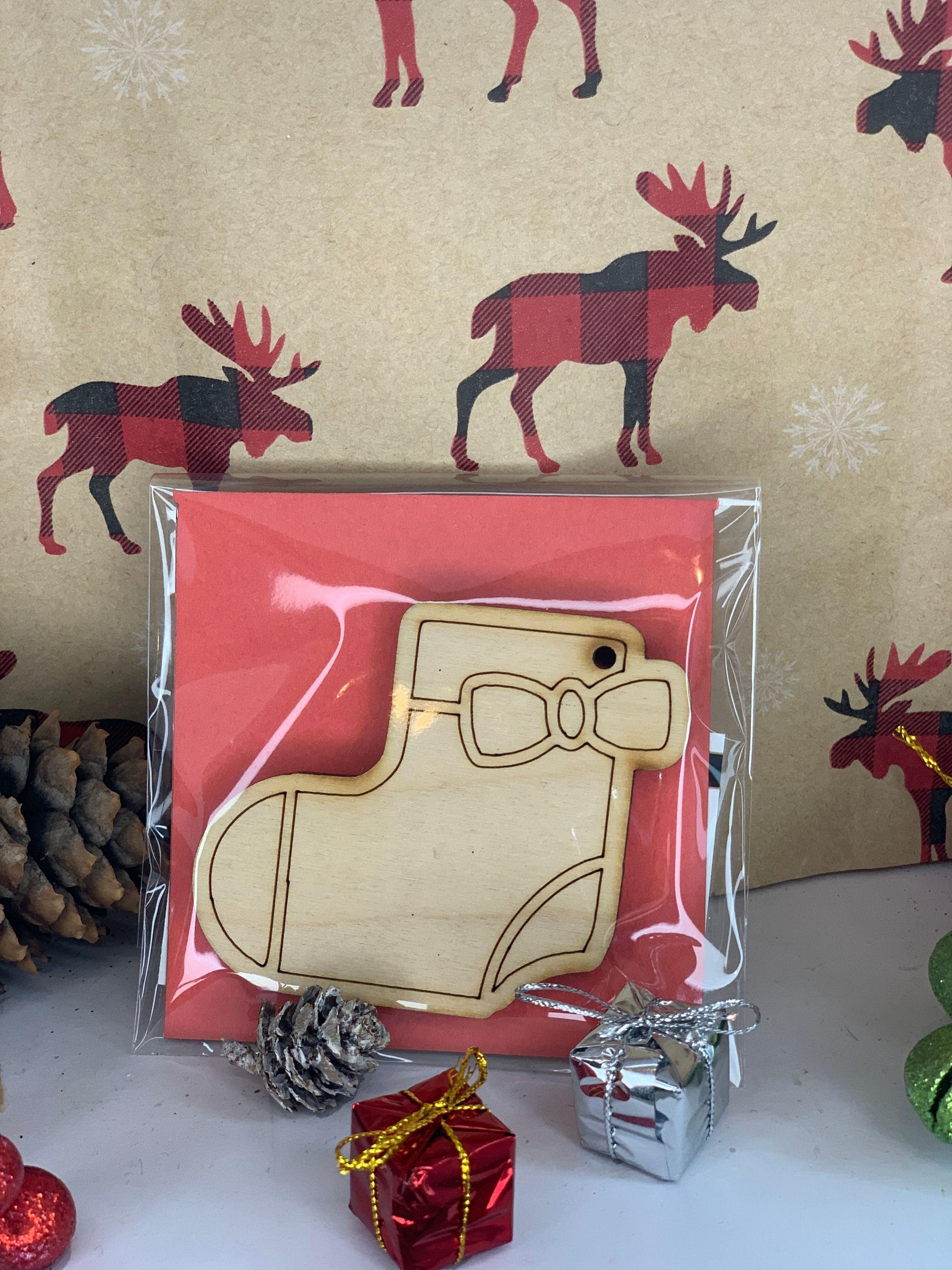 Stocking w/ bow Ornament - Northern Heart Designs