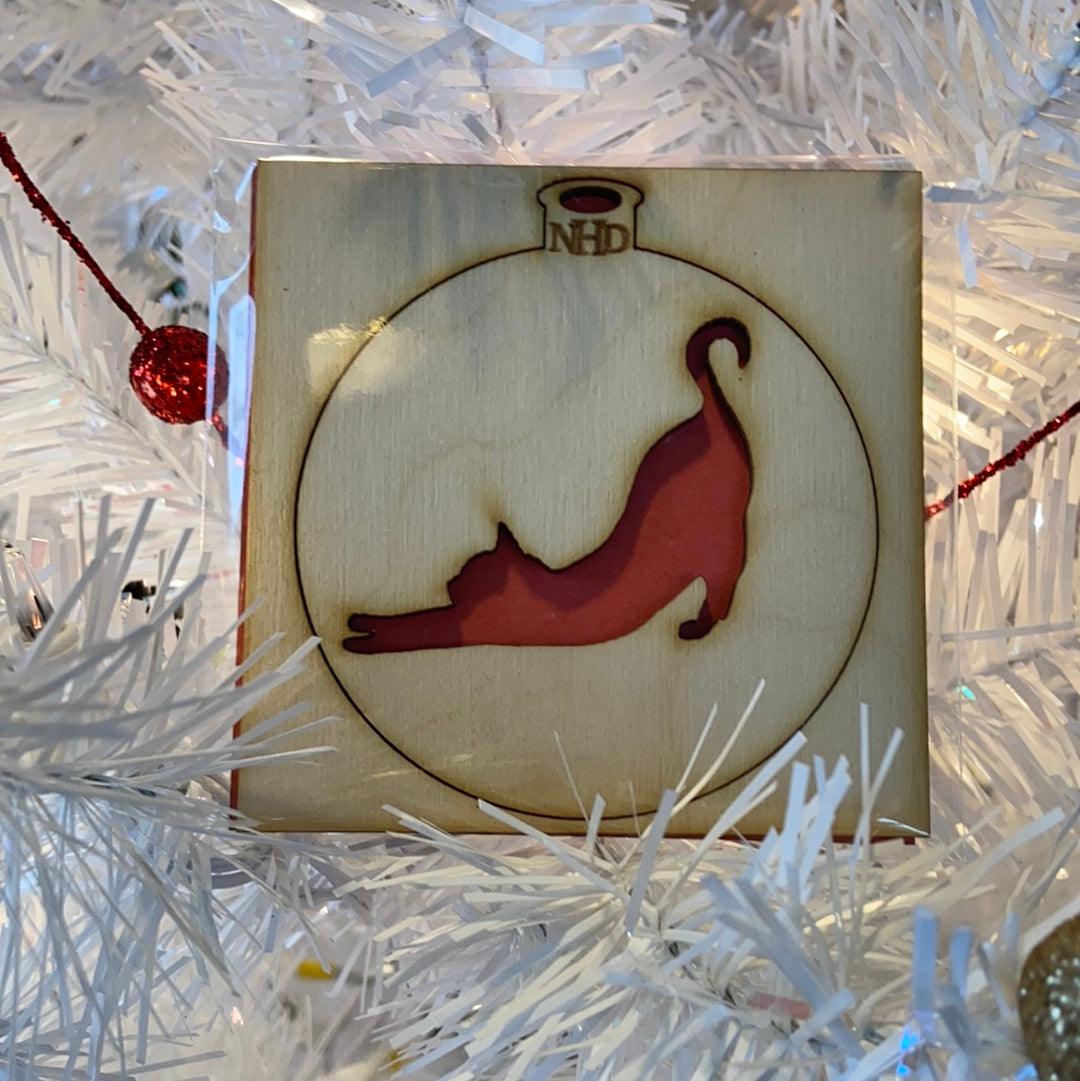 Stretching Kitty Ornament - Northern Heart Designs