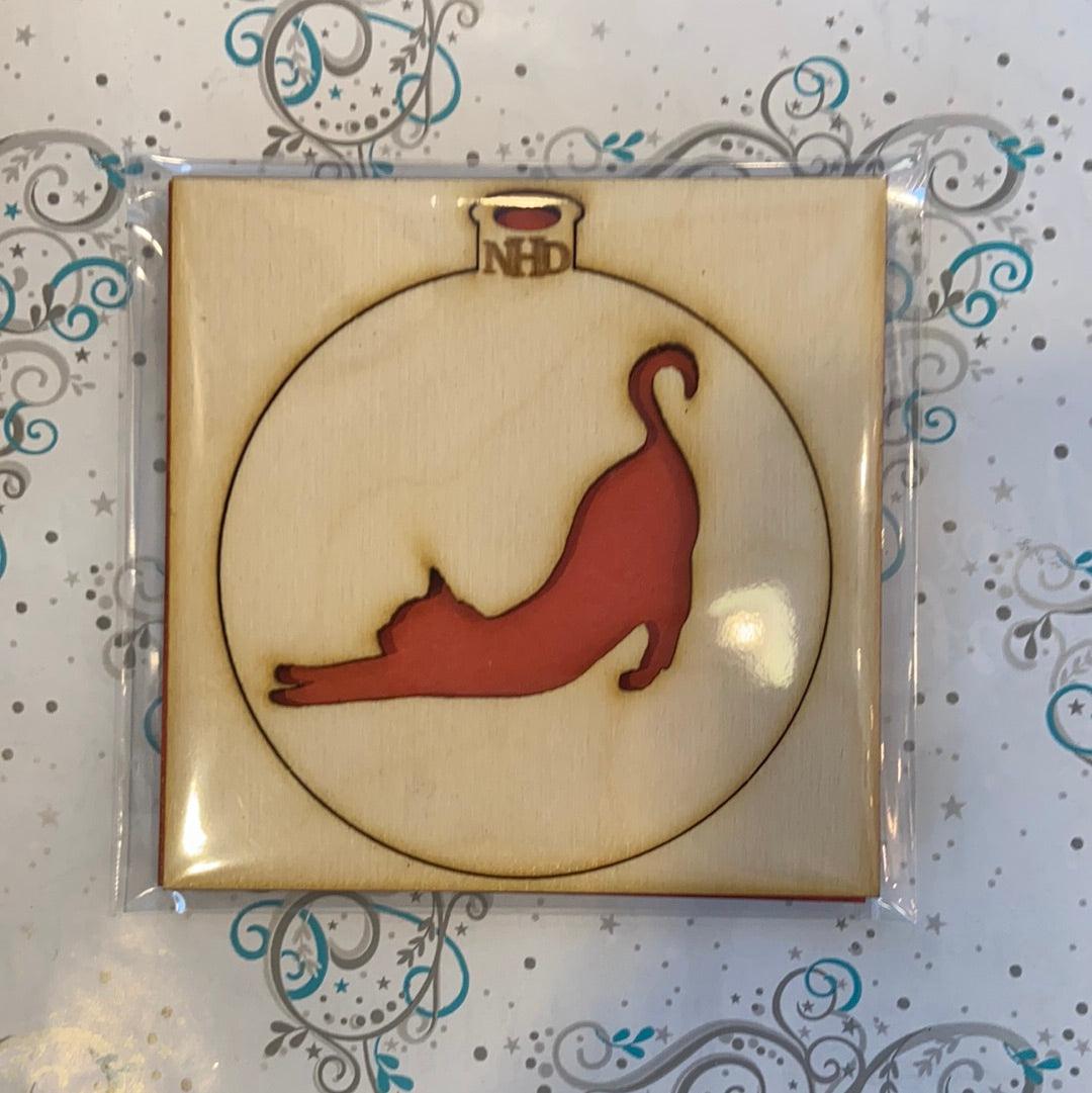 Stretching Kitty Ornament - Northern Heart Designs
