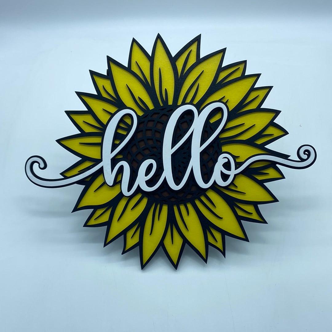 Sunflower with hello - Northern Heart Designs