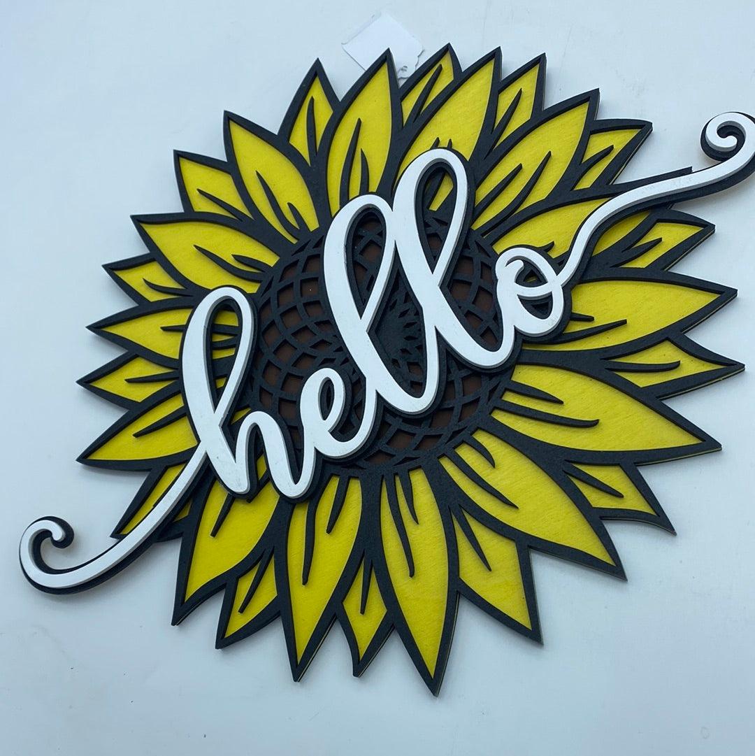 Sunflower with hello - Northern Heart Designs