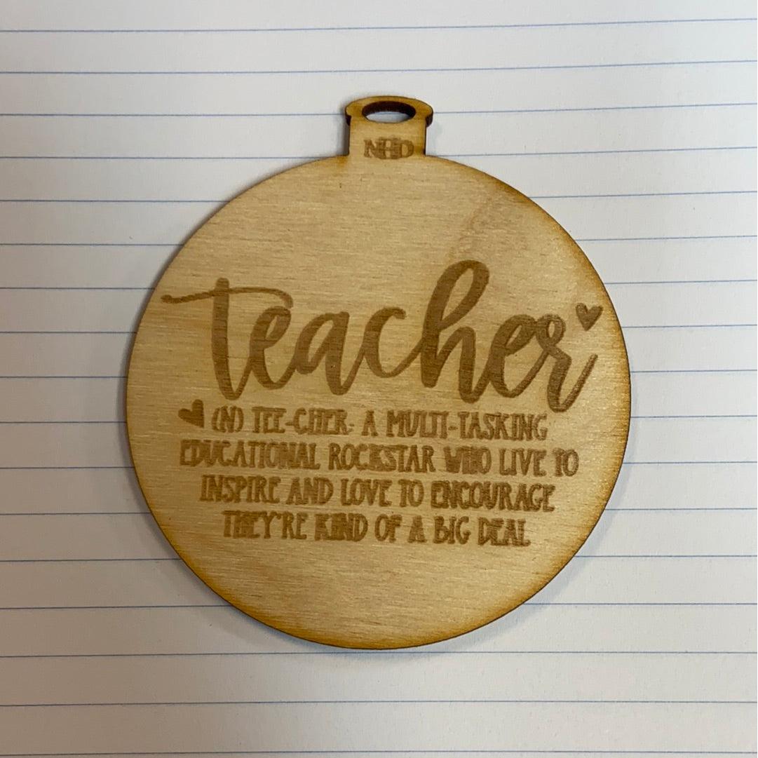 Teacher ornament - Northern Heart Designs